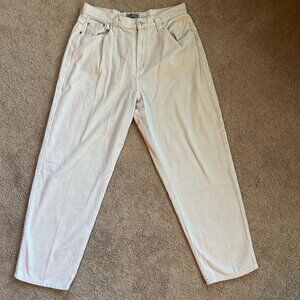 Vintage 90s Womens 14 Beige Wide Corduroy Wide Leg Baggy Pants Y2K Grunge